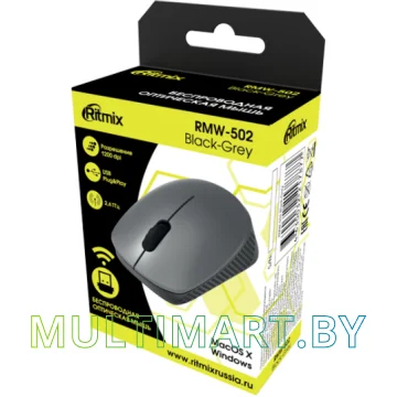Мышь Ritmix RMW-502 (серый/черный) картинка 2